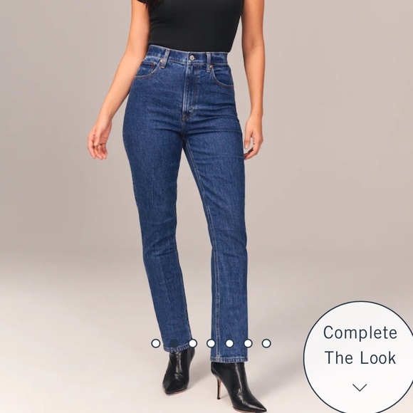 Abercrombie & Fitch Curve Love Ultra HighRise 90s Slim Straight Jean 34/18 35/20 - Picture 3 of 15
